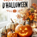 Une belle citrouille décorée pour Halloween avec des motifs créatifs.