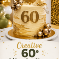 Un magnifique gâteau d'anniversaire créatif décoré pour un 60ème anniversaire.