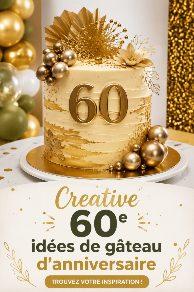 Un magnifique gâteau d'anniversaire créatif décoré pour un 60ème anniversaire.