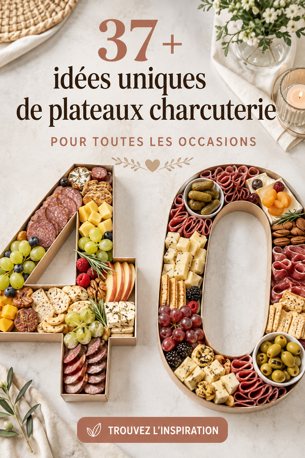 Plateau de charcuterie coloré avec diverses viandes et fromages