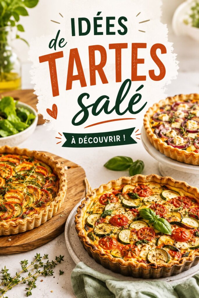 Tarte salée garnie de légumes frais et de fromage sur une table de fête.