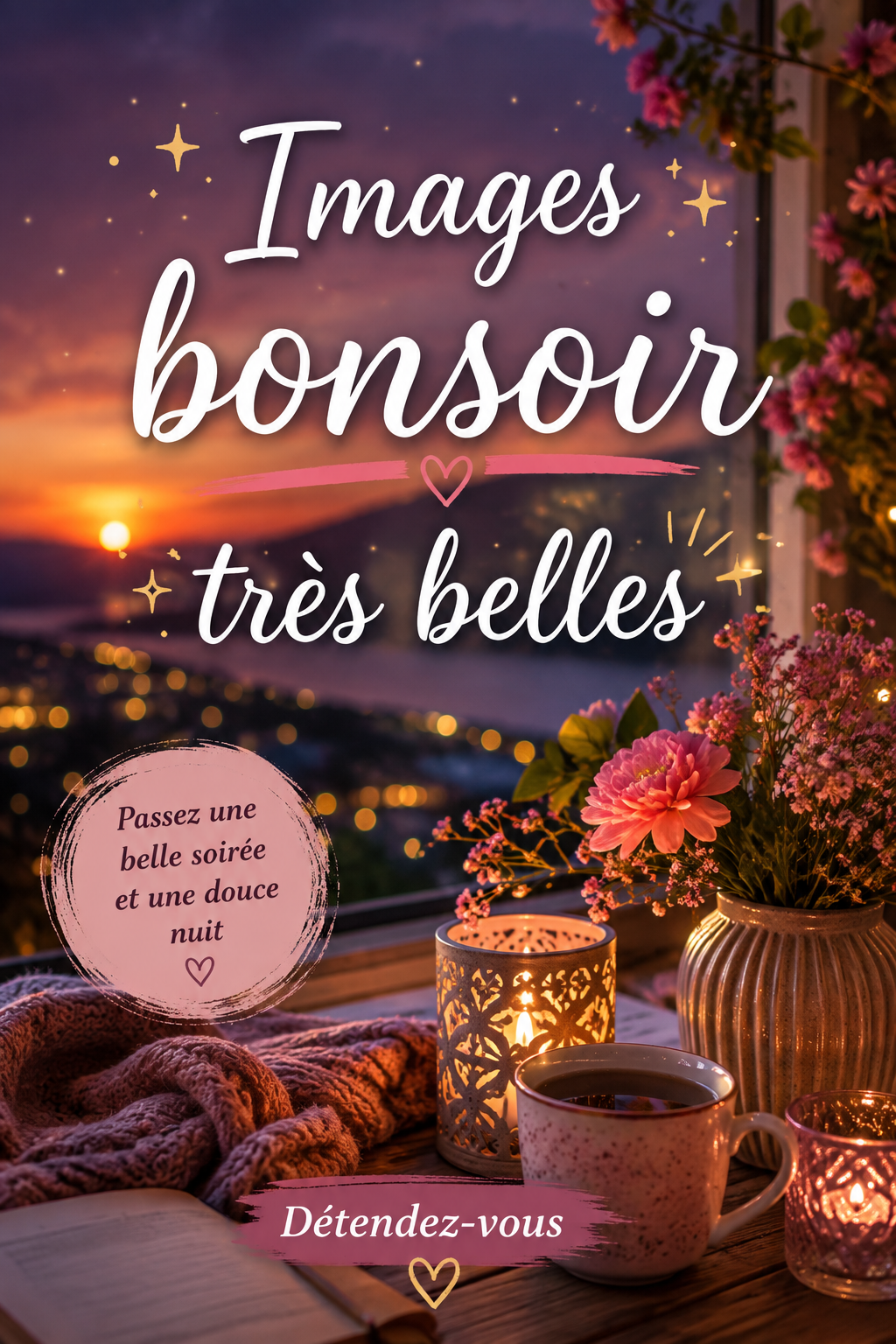 Belles images de bonsoir célébrant l'affection et la convivialité.