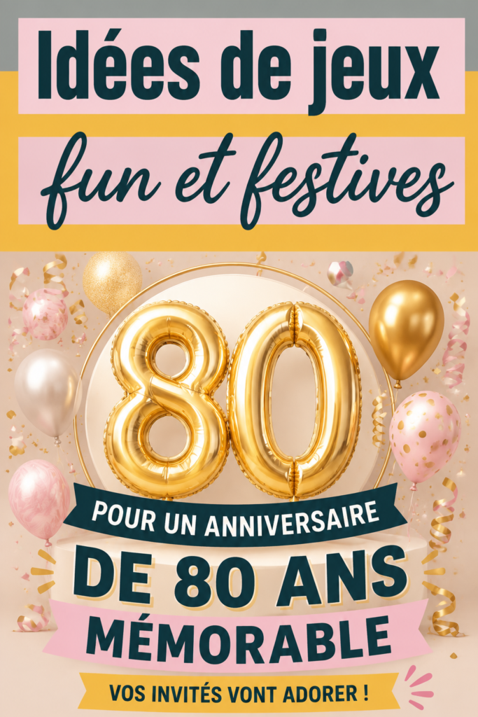 Jeux d'anniversaire festifs pour un 80e anniversaire mémorable.