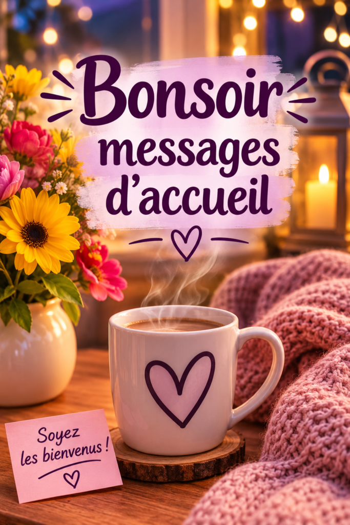 Message d'accueil chaleureux pour une soirée conviviale