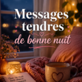 Un message tendre pour dire bonne nuit avec un fond apaisant.