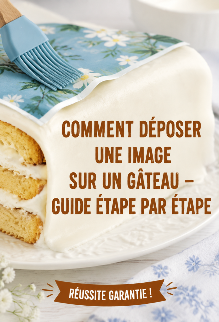 Gâteau décoré avec une photo comestible sur le dessus
