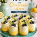 Mousse au citron onctueuse dans un joli verre de présentation
