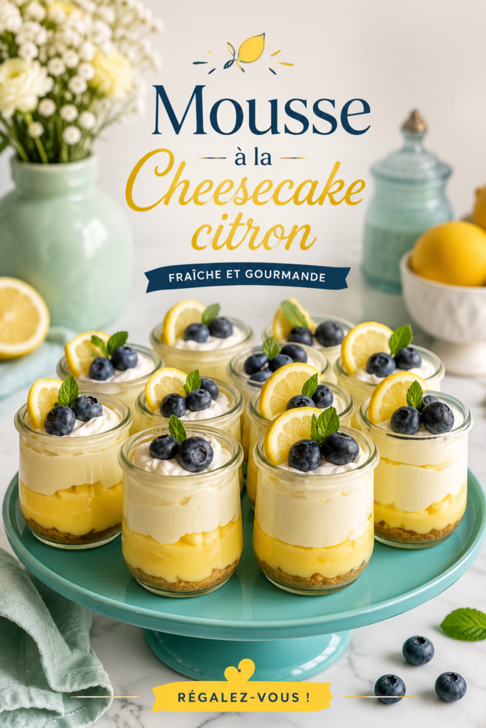 Mousse au citron onctueuse dans un joli verre de présentation
