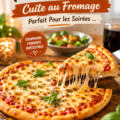 Pizza maison au fromage fraîchement cuite, prête à être dégustée