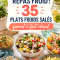 Plateau de plats froids variés pour un repas estival