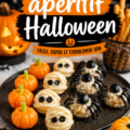 Plateau d'apéritifs d'Halloween avec des bouchées créatives et effrayantes