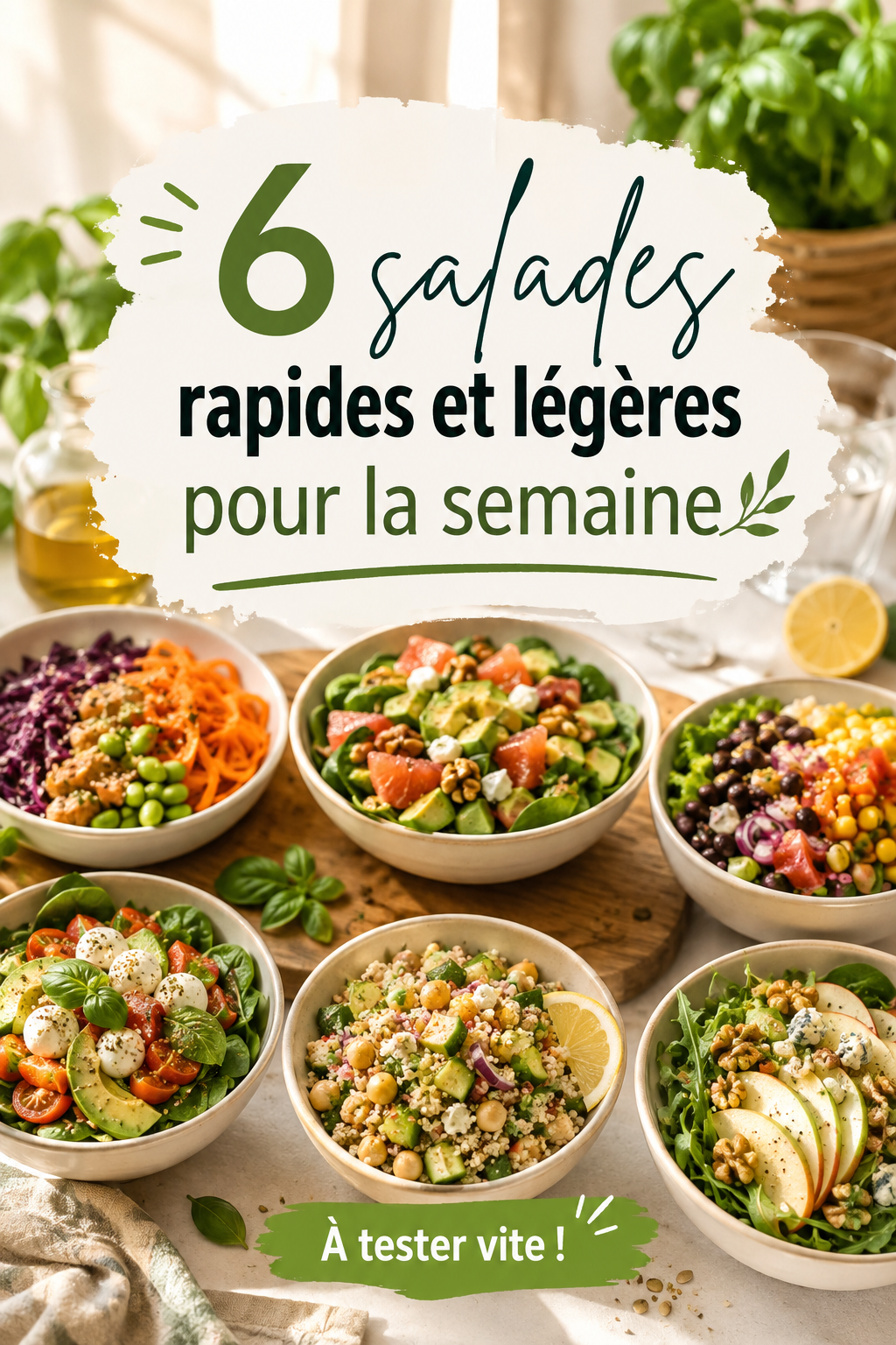Une belle assiette de salade légère avec des légumes frais et colorés
