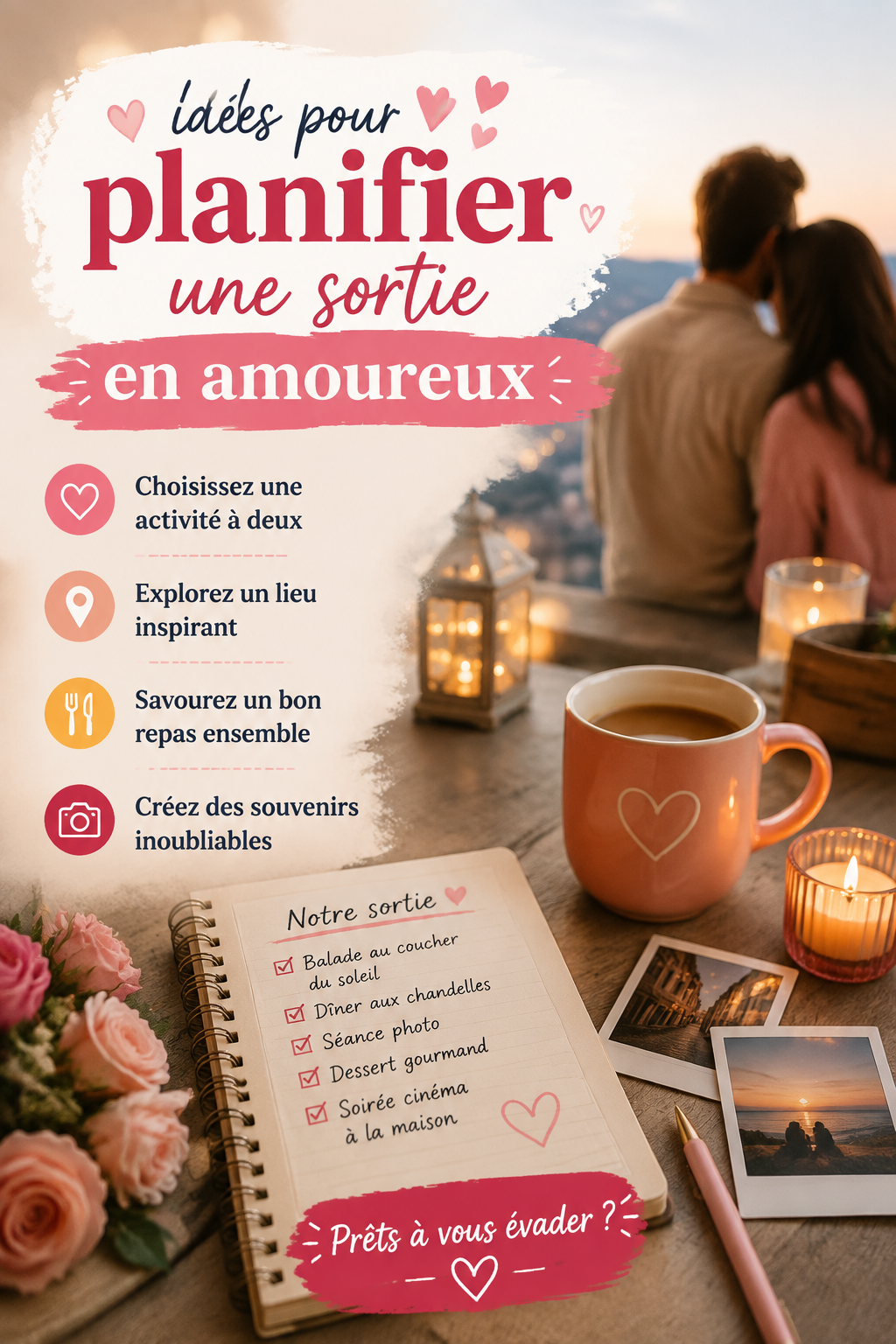 Couple souriant pendant une sortie romantique au parc