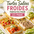 Assortiment de tartes salées froides prêtes pour un pique-nique en plein air.