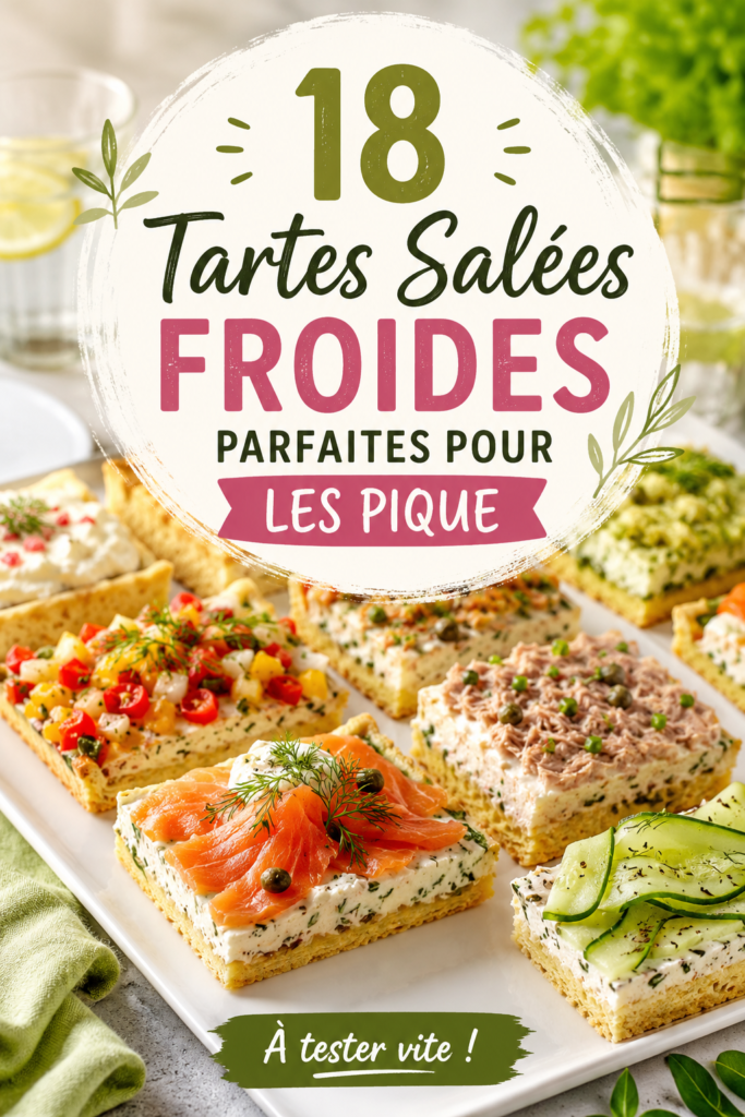 Assortiment de tartes salées froides prêtes pour un pique-nique en plein air.