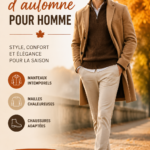 Tenue d'automne masculine avec écharpe et manteau stylé