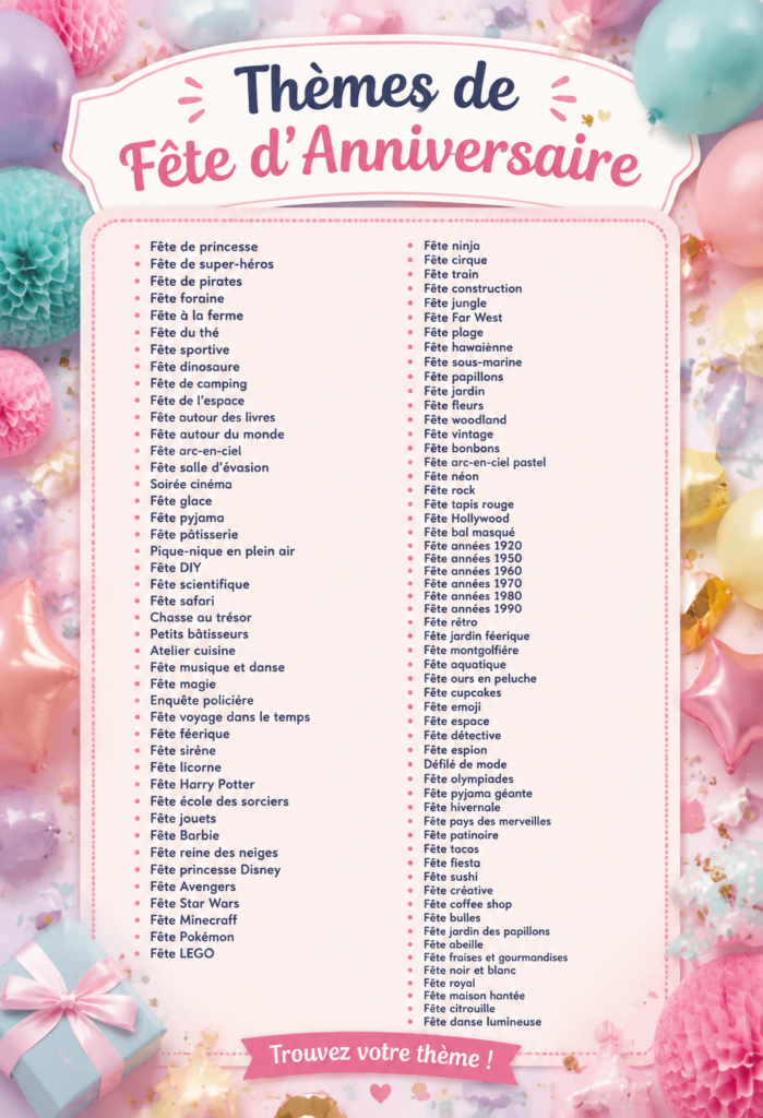 Une fête d'anniversaire colorée avec des décorations à thème.