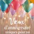Un message d'anniversaire créatif sur un fond coloré