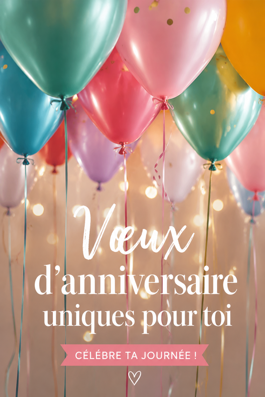 Un message d'anniversaire créatif sur un fond coloré
