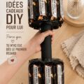 Un collage d'idées de DIY cadeaux pour hommes, incluant des articles faits main et créatifs.