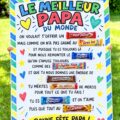 Exemple d'affiche sucrée pour la fête des pères avec des bonbons colorés et un message tendre.