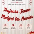 Bannière d'anniversaire colorée pour un homme plus âgé sur un fond festif