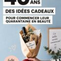 Un assortiment de cadeaux pour un 40ème anniversaire avec des éléments festifs.
