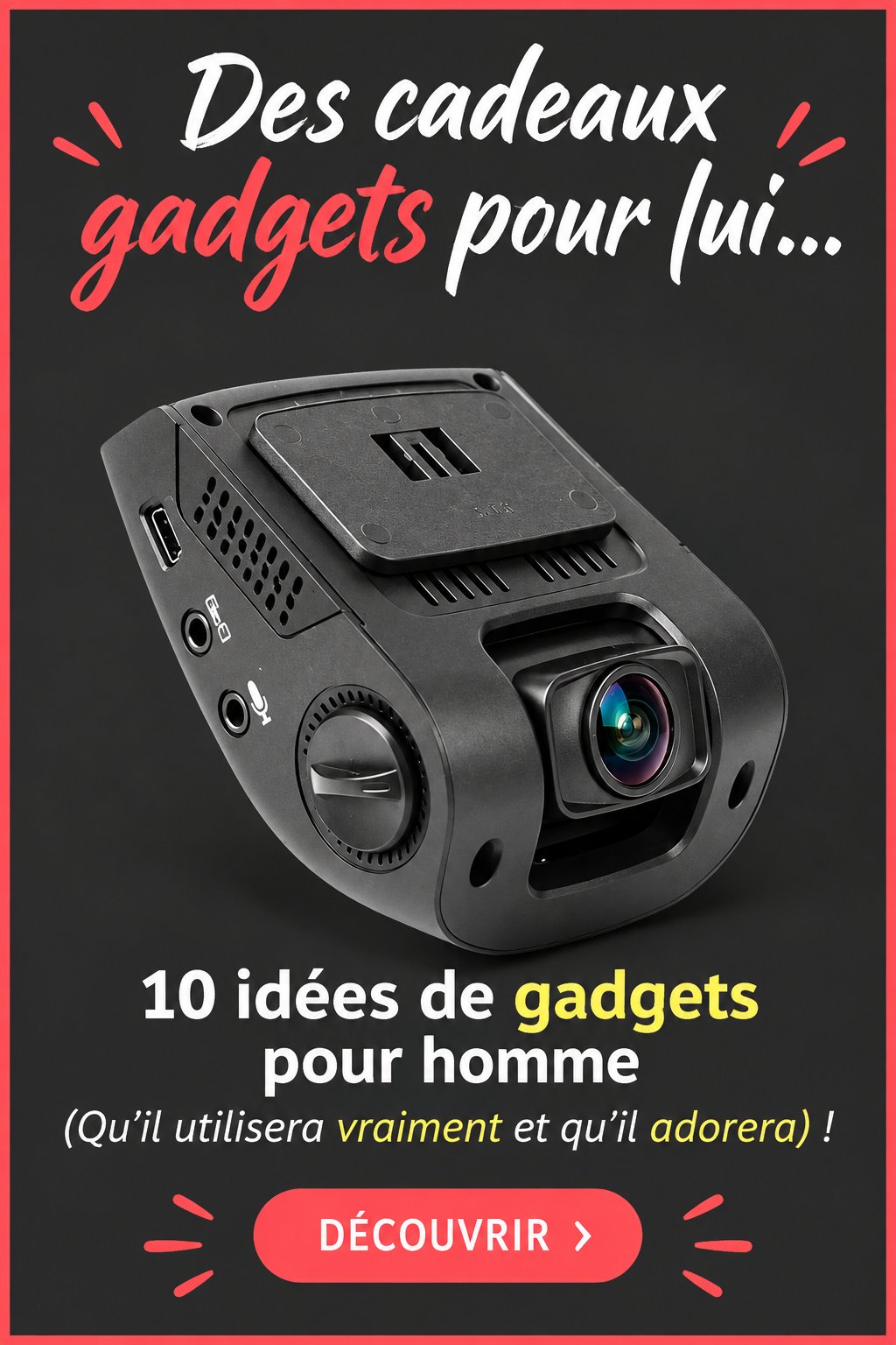 Sélection de gadgets modernes et pratiques pour les hommes, sur fond de célébration.