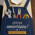 Carte d'anniversaire originale pour un bricoleur avec des éléments de bricolage