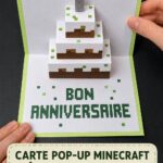 Carte pop-up Minecraft colorée pour un anniversaire