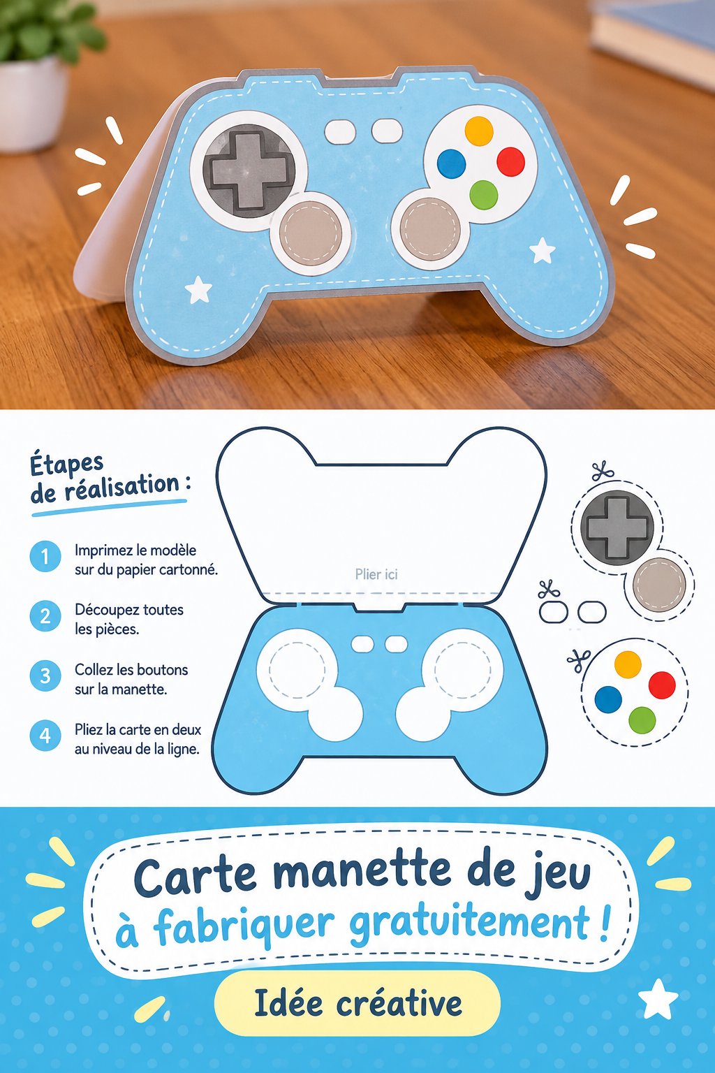 Carte cadeau DIY faite à la main pour les jeux vidéo