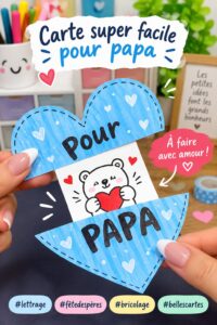 Carte DIY colorée faite main pour célébrer la fête des pères.