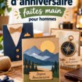 Une carte d'anniversaire masculine faite main, avec un design créatif