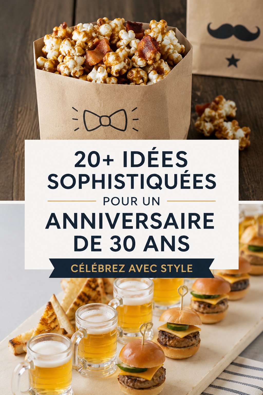 Homme célébrant son 30e anniversaire avec des amis lors d'une fête élégante.