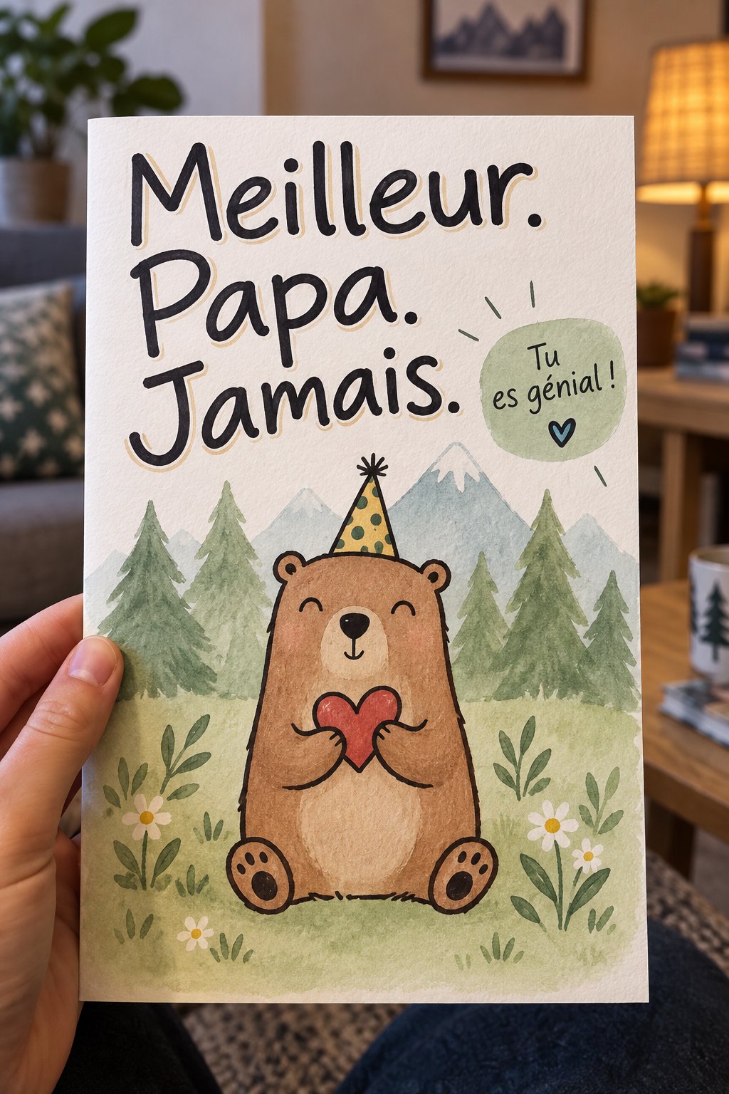 Célébration de la fête des pères avec un cadeau surprise