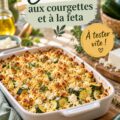 Crumble savoureux aux courgettes et feta, prêt à être servi