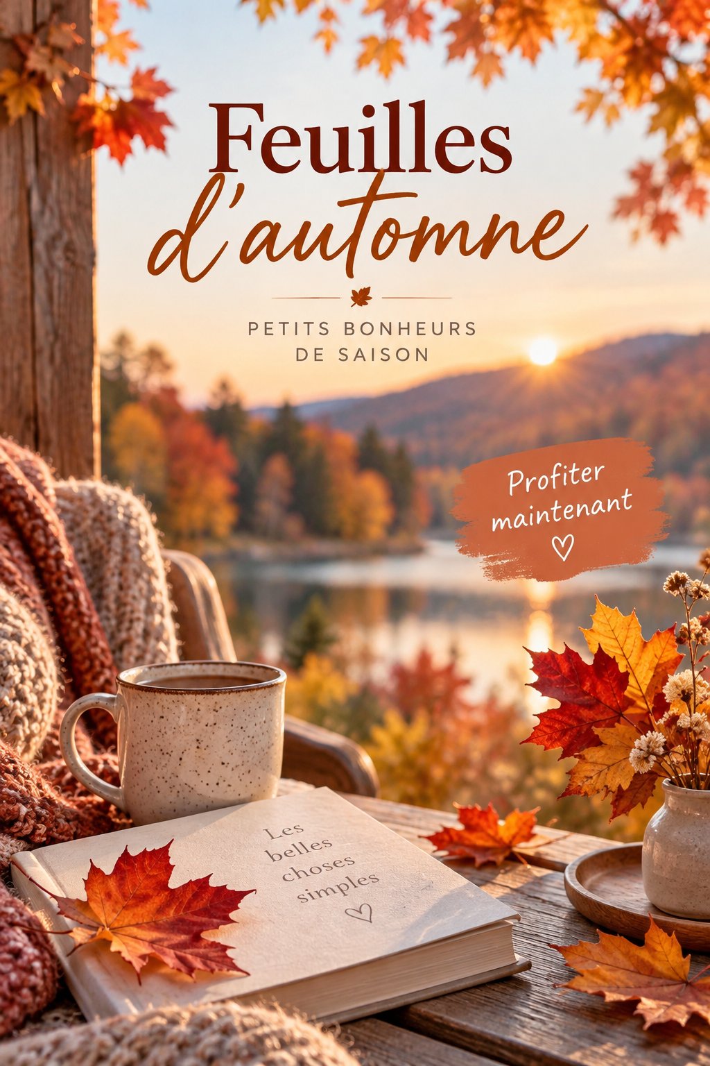 Décoration de table avec des feuilles d'automne colorées