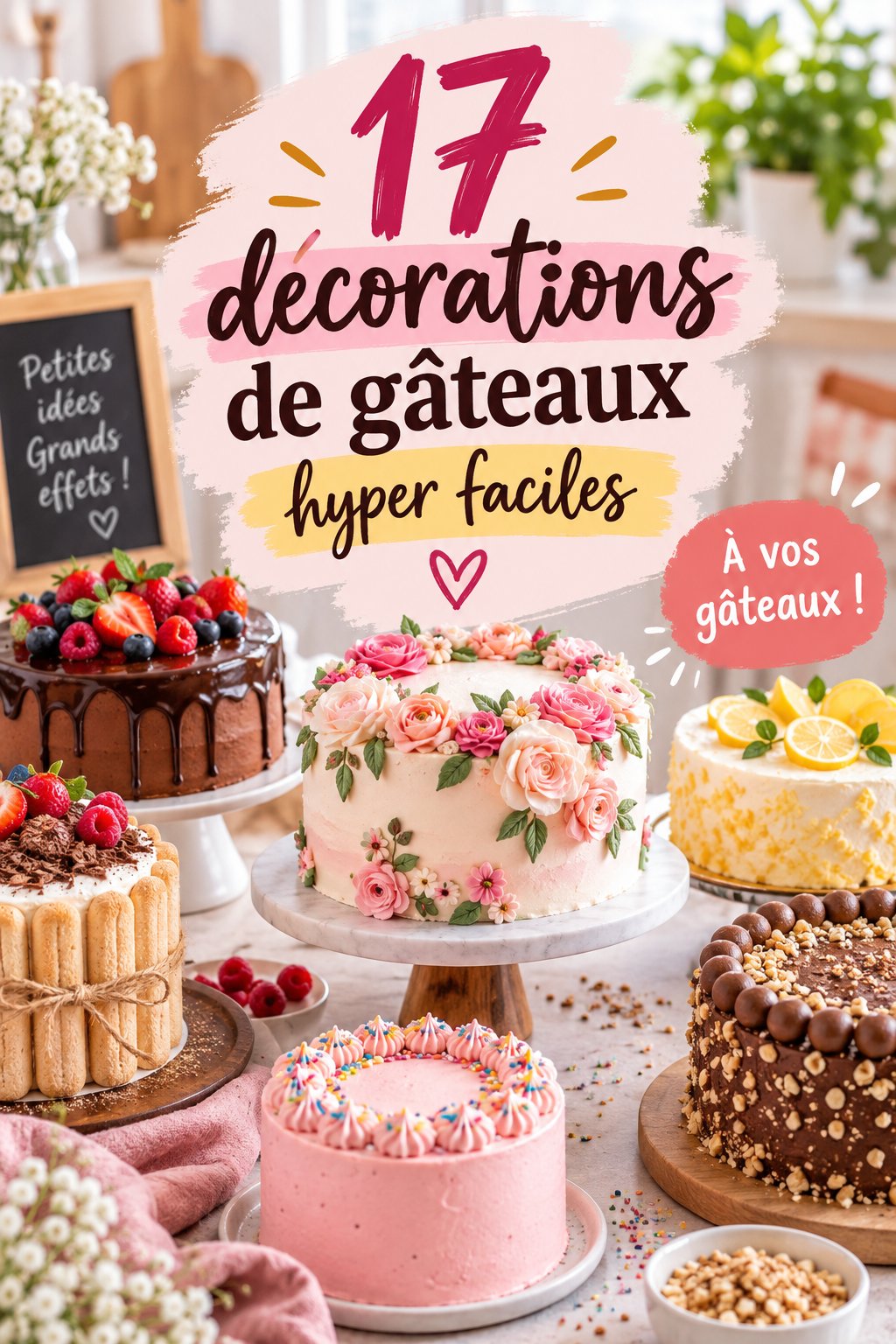 Gâteau aux fruits décoré simplement pour une fête