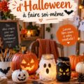 Des décorations d'Halloween DIY créées avec des matériaux recyclés, incluant des citrouilles et des fantômes en papier.