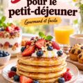 Assortiment de desserts gourmands pour le petit-déjeuner sur une table en bois