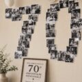 Fête d'anniversaire joyeuse en l'honneur du 70e anniversaire d'un père entouré de famille et d'amis.