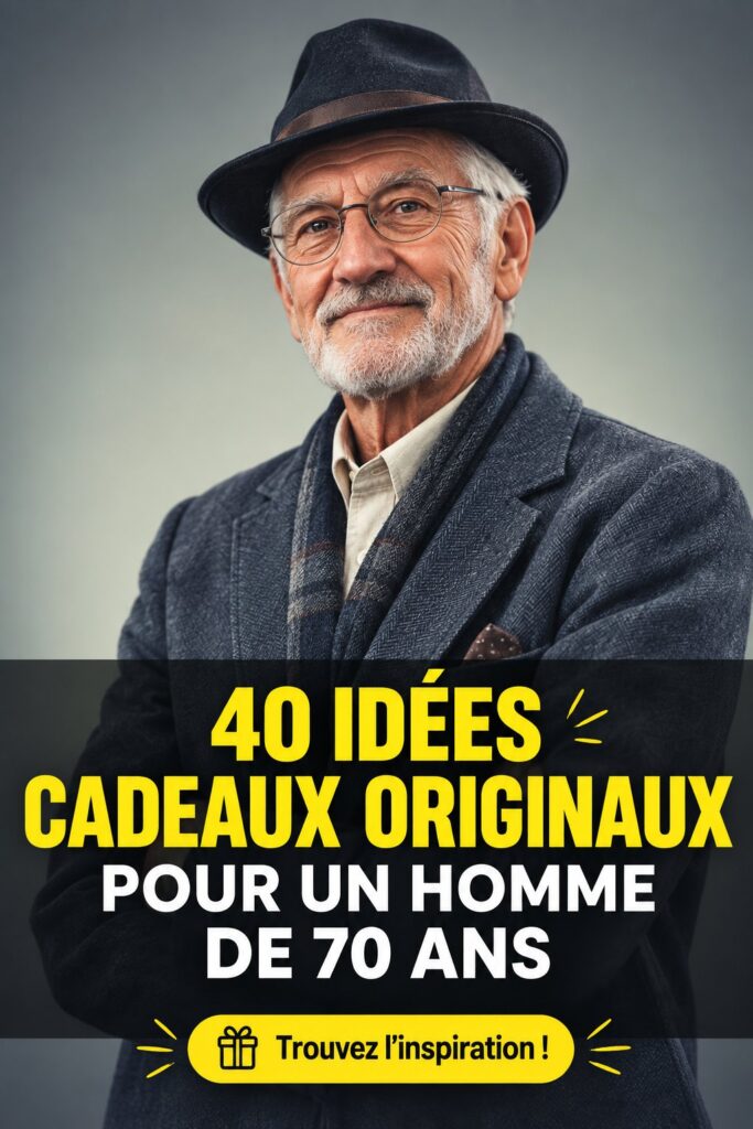 Une sélection de cadeaux pour un homme de 70 ans mettant en avant des objets variés et originaux.
