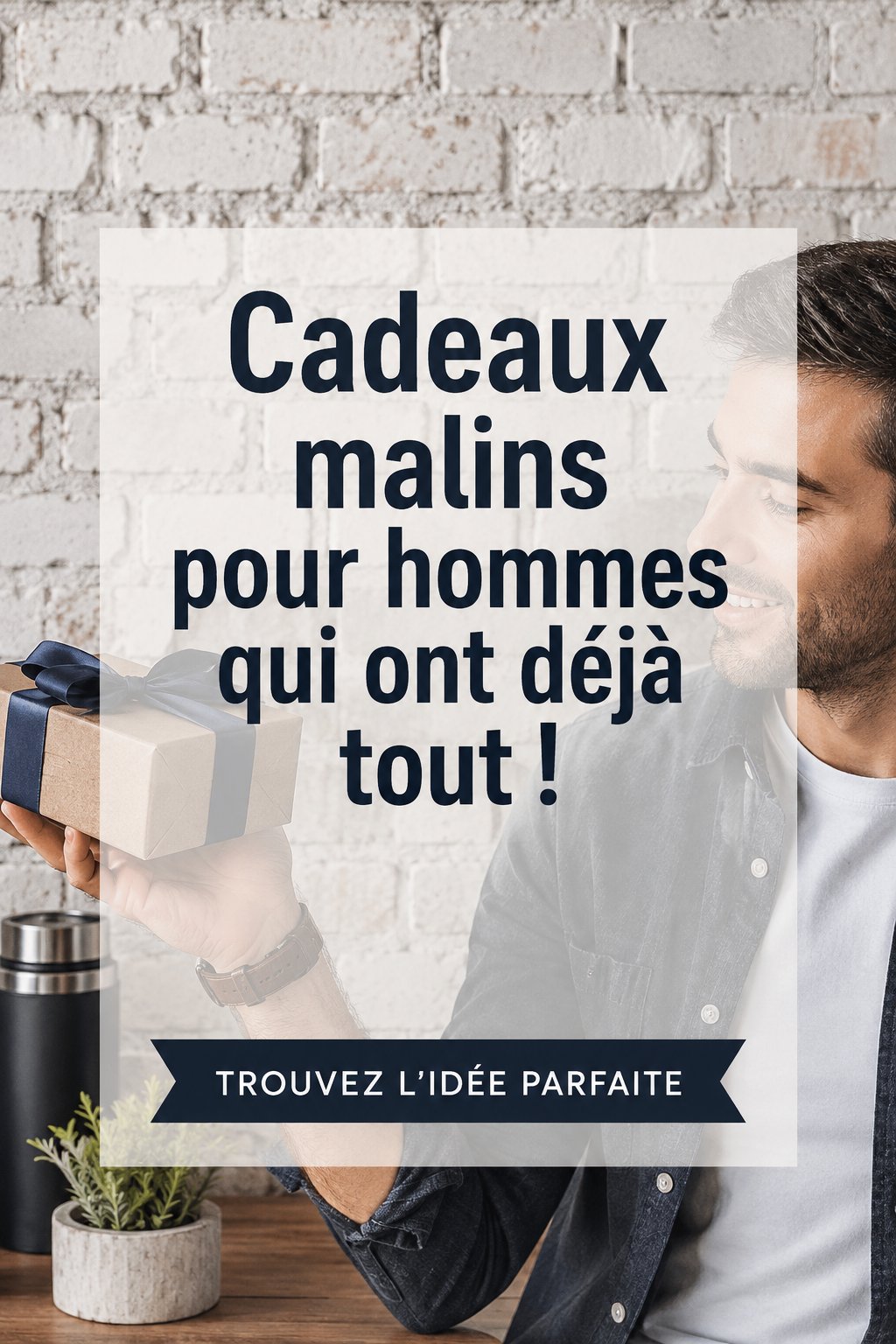 Un ensemble de cadeaux originaux pour hommes disposés sur une table