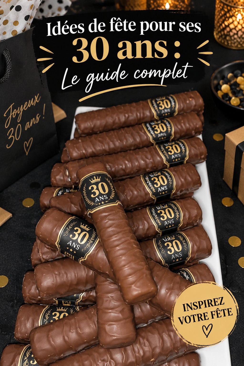 Idées de fête pour un homme de 30 ans avec des décorations et un gâteau