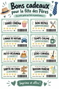 Jeux imprimables pour la Fête des Pères sur une table en bois avec des crayons