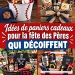Panier cadeau rempli de produits gourmands pour la fête des pères.
