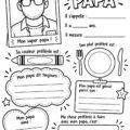 Un père et son enfant échangeant autour d'un questionnaire pour la fête des pères.