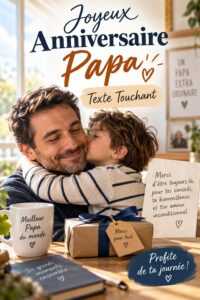 Texte émouvant écrit à la main pour l'anniversaire d'un père.