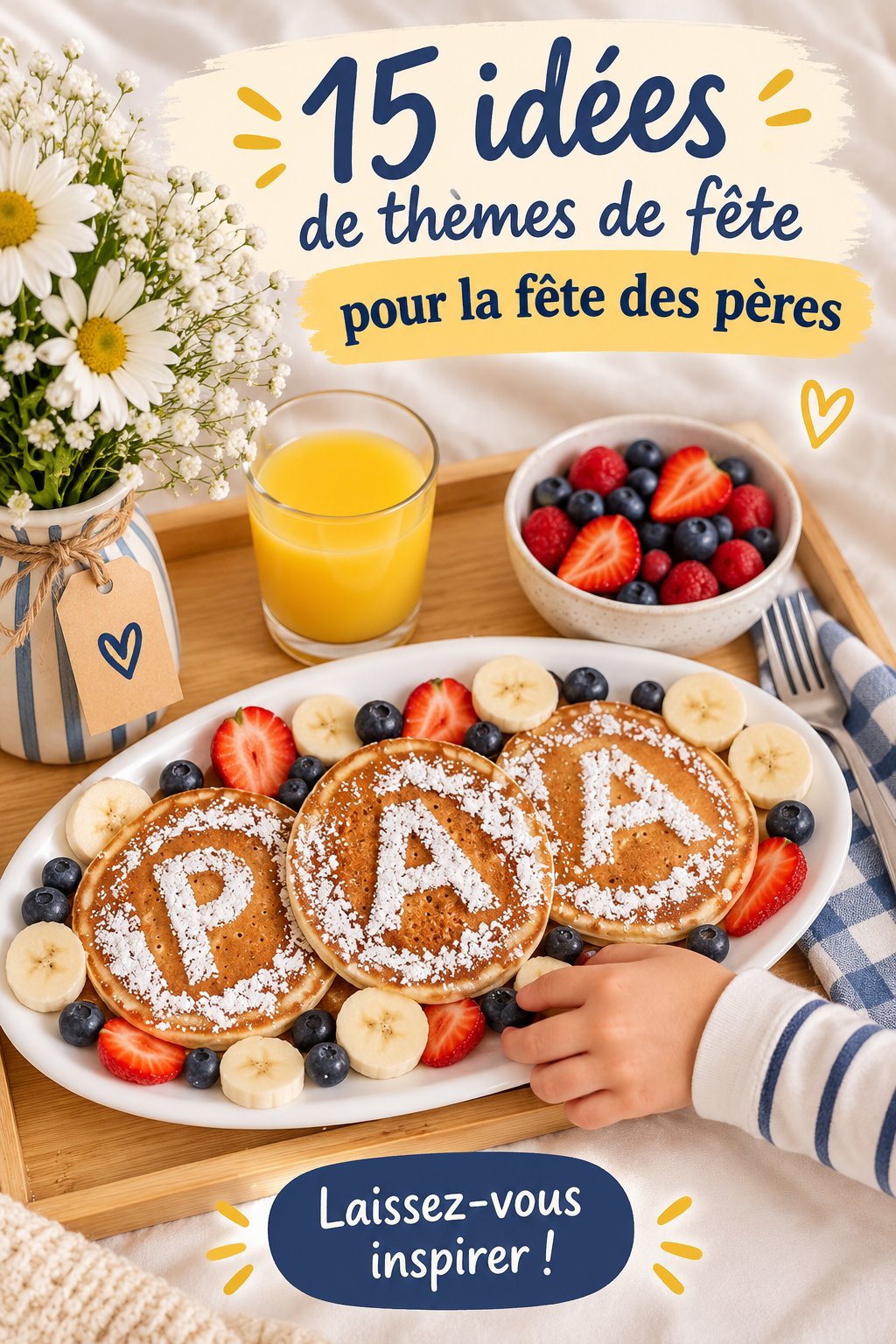 Table décorée pour la fête des pères avec des thèmes originaux
