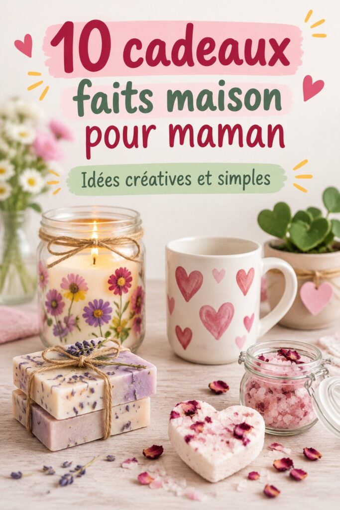 Cadeaux DIY créatifs pour la fête des mères, comprenant des créations uniques et personnalisées.